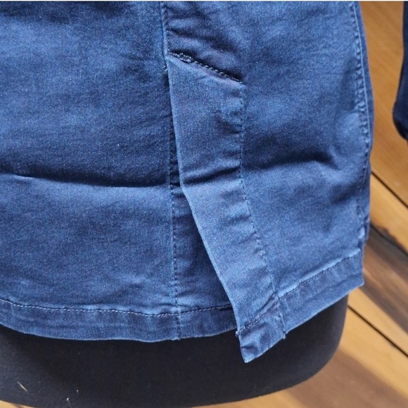 NWT DG2 Diane Gilman FLEX STRETCH Tailored 1-Button Blazer, Indigo Denim Jacket - Picture 9 of 12